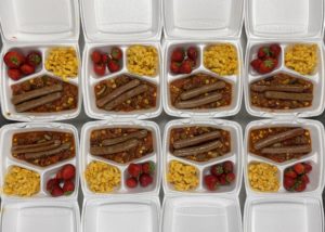 Lunches in styrofoam serving containers